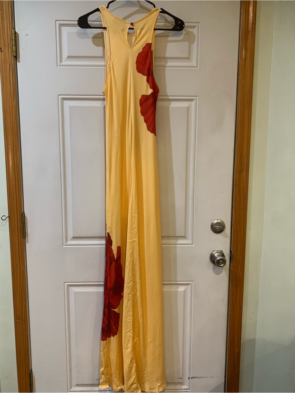 FARM Rio Yellow Maxi Dress with Red Floral Print Size Medium - Picture 5 of 9
